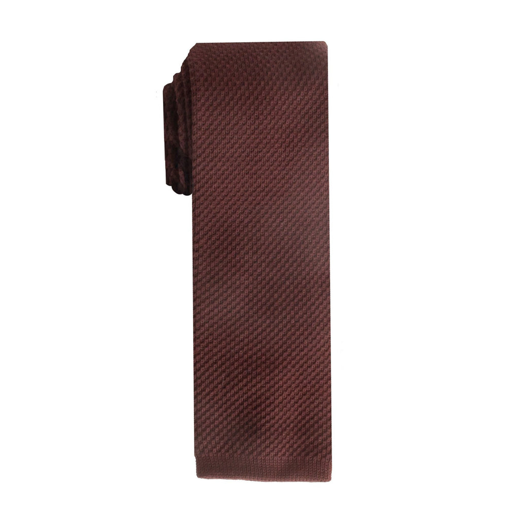 Ties - Brown Cotton Knit Tie (Brooklyn)