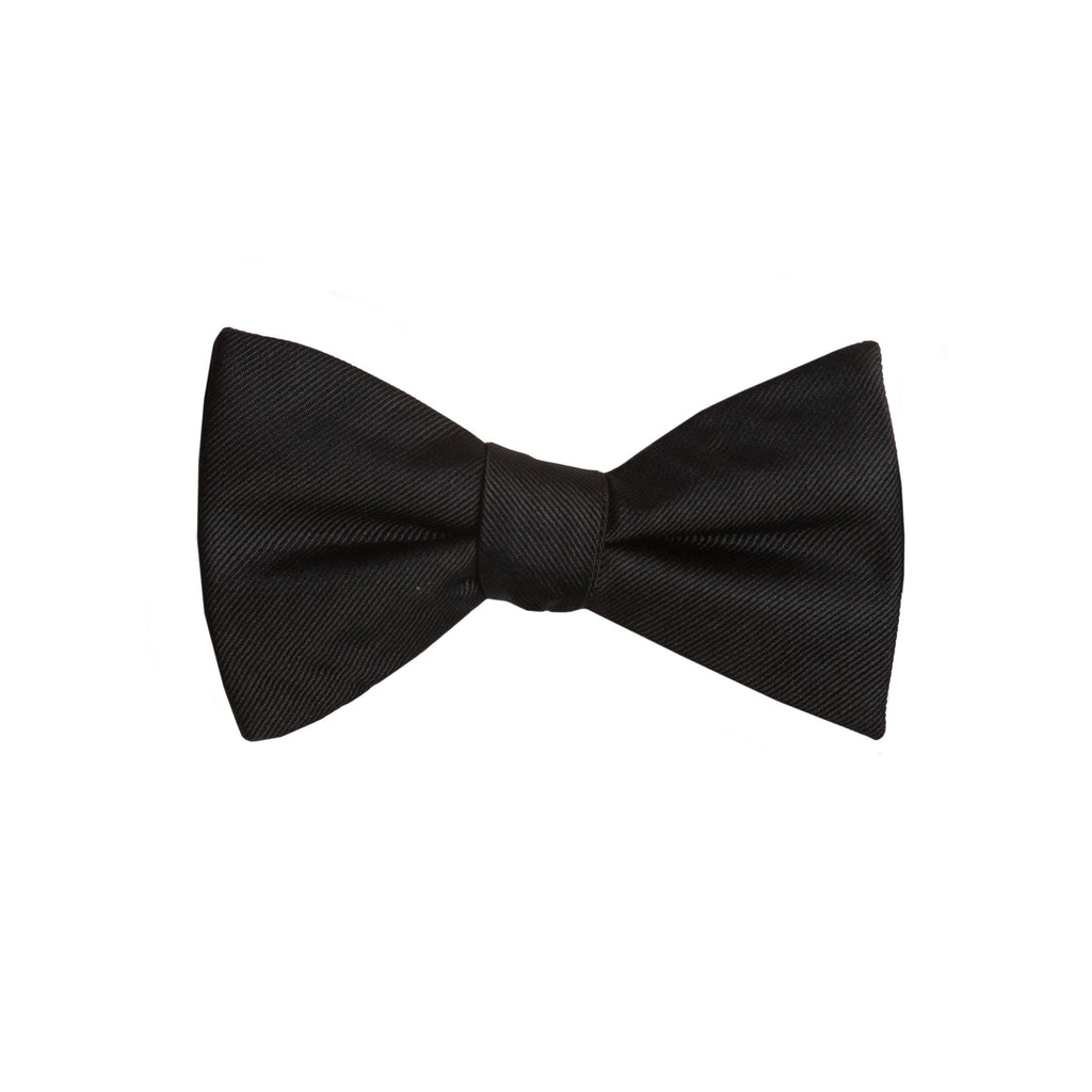 Bow Ties - Solid Black Bow Tie (Pre-tied) (Wall Street)