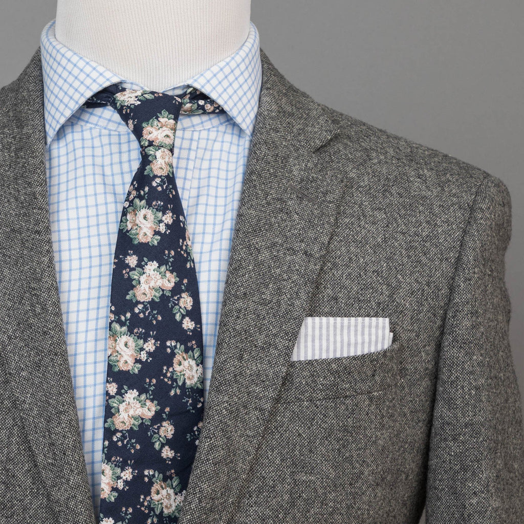 Ties - Blue Floral Cotton Tie